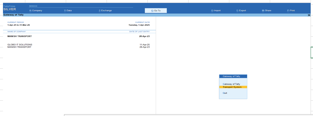 Tally Transport Screenshot 1